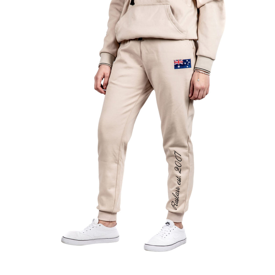 Raslarr Beige Fleece Track Pant